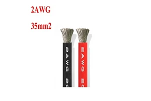 US Standard 2AWG Ultra-Soft Silicone Cable 35 Square High Temperature Resistant for Automotive Lithium Batteries 600V Rated