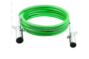 7 Way Trailer Cord ABS Electrical Power Heavy Duty Green Trailer Cord Straight Power Wire Cable for Semi Trucks Trailer Tractors