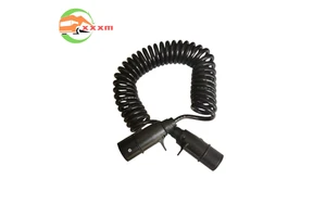 Pure Copper Core Trailer Seven-hole Connector Cable High Elastic Spiral Wire Waterproof and Freeze Resistant.