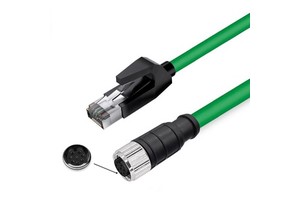 Industrial Grade M12 8pin a Type Network Cable to RJ45 for Industrial Camera Ethernet