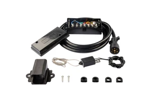 RV Trailer Cord Kit 7 Way 8 Feet Include Plug Holder and Trailer Connector Cable Wiring Harness with Waterproof Junction Box