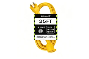 UL Standard SJTW 12/3 25 50 100 FtExtension Cord UV Resistant Heavy Duty Outdoor Power Cable For Construction Project