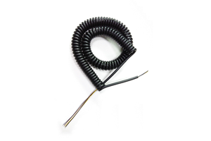 Custom Flexible 20/22AWG Black 4-core PU Cables Spiral Coiled Wire/ Spring Cable for Car Auto Industry Forklift Trailer