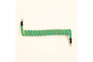 PU Yellow Green Spring Wire 4mm2 Spring Ground Wire with O-shaped Terminal