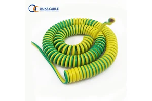 Green-yellow Wire Spring Cable with Lug Earth Wire Spiral Cable