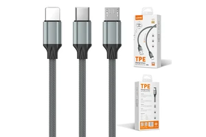 LDNIO LS441 Mobile Phone Fast Charging Data Communication Cable Quick Charge 2.4A Type C Micro USB C Phone Charger Cables