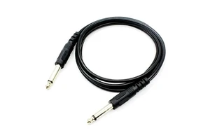 1/4 Inch 6.35mm Mono Patch Cable | Male to Male for Guitar Bass Keyboard Amp | Spiral Shield Noise Free 1.5M/3Meter
