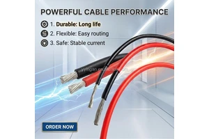 High Quality 1500V Solar Panel PV Cables Black/Red Solar Wire Cable Single PE Stranded Welding Cable for Photovoltaic System