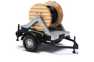 Cable Reel Trailer with Load - Assembled -- Gray