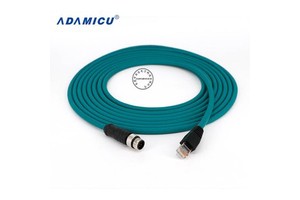 M12 RJ45 Industrial Ethernet Cable Gigabit Industrial Camera Data Line Crystal Head CCD for Electrical Equipment Wiring Harness