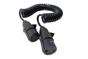 Truck 7 Pin Trailer Cable Seven-Core Line Assembly with Spiral Stretch Spring Plug Wire Connector