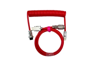 Durable Custom Deep Red Customize Type c Spring Spiral Usb Cable Aviator Connector Nylon Mechanical Keyboard Coiled Cable