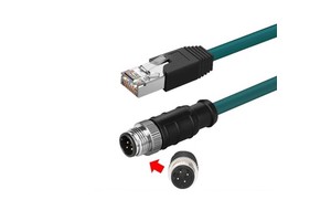 M12 D-Code 4P RJ45 Cable Assembly High-Speed Data Transmission Cat5 Ethernet Industrial Equipment Machines Copper IATF 16949