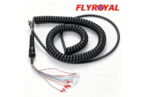 Custom Flexible Retractable Spiral Cable Coiled Power Cord Extension Cable For Industrial And Medical Equipment