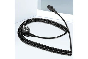 Top Selling Spiral Coiled Wire Cable UK AU Power Cord 3 Pin Plug Home Appliance Use PVC 100% Copper 250V 24 Months Warranty
