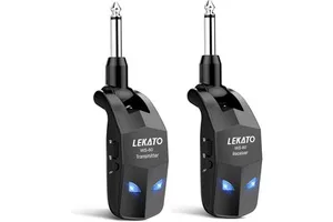 Lekato Wireless Guitar System WS-80 Transmitter Receiver 2.4GHz Rechargeable Audio for Guitar