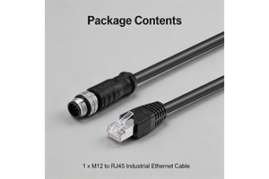IP67 Waterproof M12 to RJ45 Ethernet Cable Shielded Industrial Cable for Machine Systems