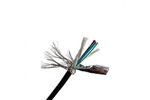 Flexible 28AWG MultiCore Shielded Control Cable 3C+1C Foil Braid Copper Conductor PE Insulation TPU Jacket Industrial Automation