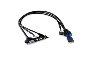 Maoye MYD7523 Factory Outlet Computer Motherboard Cable USB 3.0+USB-C+HD Audio Ports I/O Board Type E PVC 60cm 3A Fast Charging