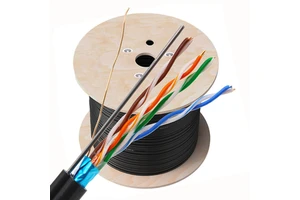 CAT5E Outdoor 100m FTP Black UTP LAN Cable Reel Bare Copper 4-Core Strand Conductor with PVC Jacket Special Communication Cables