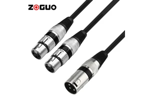 10m Black PVC XLR Audio Cable 3PIN Connector Flexible Copper Microphone Cable TV Laptop DVD Home Use Braid Speaker Box Packing