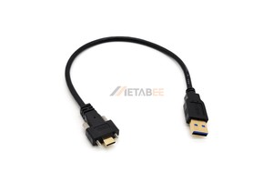 USB 3.1 Type-A to Type-C Cable Dual Screw Locking 10Gbps 30cm Black Industrial Camera Link for Machine Vision