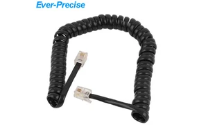 Bare Copper RJ11 Retractable Cable 4P4C Spiral Cable RJ11 Black Coiled Cable