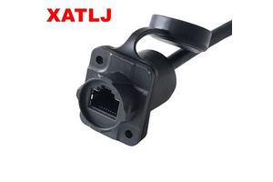XATLJ RJ45 Industrial Ethernet Cable IP67 Waterproof Copper Alloy 120V 1.2A Nylon Male Plug Female Socket Power Connectors