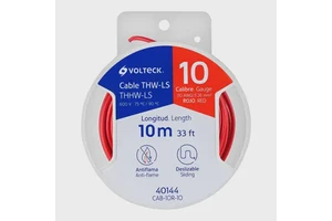 BOX 6 Reel with 10 m of THHW-LS 10 AWG red cable, VOLTECK