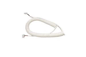 White Flexible Coiled Cord Industrial Machine Spiral Wire PVC PU PUR Spring Cable Electrical Power Coiled Cable