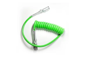 Heavy Duty 7 Way ABS Trucks Trailer Coiled Green Electrical Power Coil Spiral Trailer Cord 7 Core Cable for Trailer