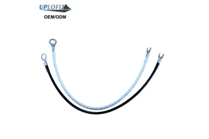 10AWG THHN Stranded Copper Battery Controller Cable 12" White Black Pair RNB5.5-8 Ring&SNB5.5-5 Spade Terminals UPMF002 Nylon