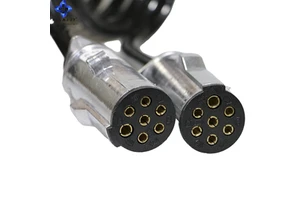 Wholesale Trailer Extension Coiled Cable Towing Caravan Truck 7Pin to 7Pin Trailer Cable 24V Electrical Wiring Cable Connector
