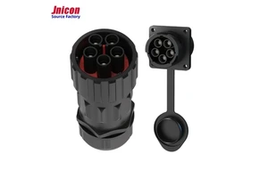 Jnicon M40 120A IP67 Cable Wire Circular Connector 2 3 4 5Pin Power Plug Female Sockets Waterproof Connector for Servo Motor