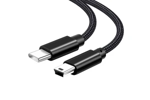 Type-C to Mini-USB Camera T-shaped Data Cable, for Mobile Phones, Cameras Used for Both Data Transfer and Charging.