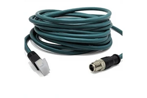 Gzeasyconnect Green Blue Waterproof CAT6A M12 Ethernet Cable M12 X Coded RJ45 Connector 500mm Length PVC Jacket Computer Use