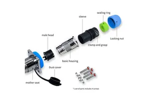 Whole Sale Price D Type M20 RJ45 CAT6 IP68 Waterproof Ethernet Connector | Panel Mount With Lock System | Zinc Alloy Housing