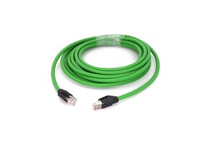 KRONZ Industrial Cat6A Ethernet Network Cable Shielded IP67 High Flexible 26AWG Blueish Green Data Cable Circular Connectors