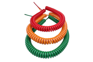 Custom Spiral Telescopic Retractable Coiled Cord Copper Flame Retardant High Flexibility Memory Retention PU PVC Automotive Low