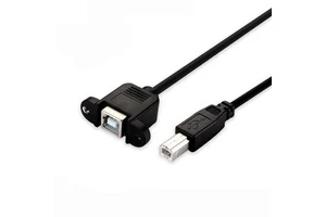 Durable Panel Mount USB B Male USB B Female Cable Pure Copper Screw Lock Printer Extension PVC Foil for Scanner Camera Computer