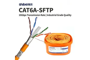 Heavy Duty 23AWG CAT6A SFTP Cable Orange PVC Jacket Double Shielded Ethernet Network LAN Cord for Project Cat 6a Ethernet Cable