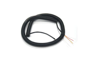 Durable 8M Heavy Duty Spiral Spring Cable PU Coiled Extension Wire 4 Pin Trailer Camera Cable for Trucks & Commercial Vehicles