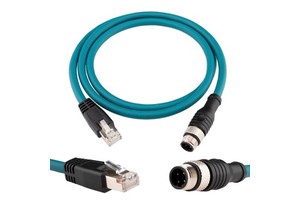 1M/3.28Ft Shielded High Flex M12 4-Pin D-Code Female to RJ45 Industrial Ethernet Cable for Automation Systems