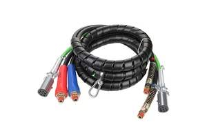 Best Price ABS 3-in-1 Electric Truck Trailer Air Hose & Power Cable 12ft Length DOT Standard End Fitting SAE J560 Plug