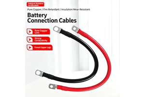 Automotive Battery Cables, Pure Copper, Inverter Cables, Black & Red Wiring Harness for Car Batteries