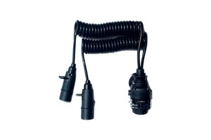 Autone TC331S 24V 15 Pin to 2*7Pin N&S Type Trailer Spiral Cable Assembly with TPU Jacket