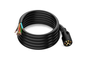 12FT RV 7 Way Trailer Wiring Harness Brake & Light Control Plug Cord Wire Cable
