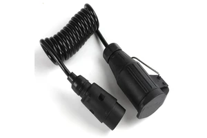 Trailer Extension Cable 7 Pin to 13 Pin Trailer Cable Adapter Trailer Plug Spiral Cable for RV Caravan Boat Truck Tractor Car