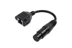 XLR3 to RJ45 Network Cable Female Connector XLR Head to Network LED Light Connecting Cable DMX521 Stage Light Cable