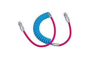 Type-C to Type-C Retractable 3A Fast Charging Data Cable with Nylon Housing and Braided Design for Camera Use